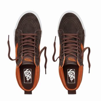 Damske Zimne Topanky Vans Suede Sk8-Hi MTE Čokoláda VA51DHXAT